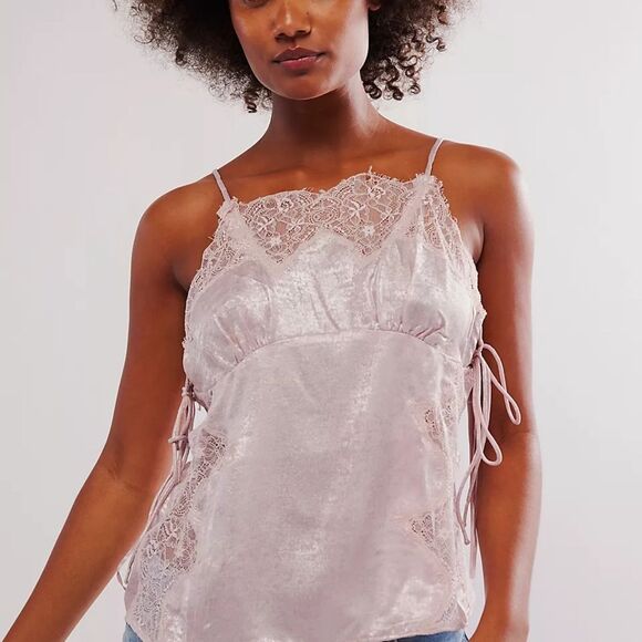 NWOT Light PINK OR Blush Intimately Free People Shimmer On Cami - Picture 1 of 11
